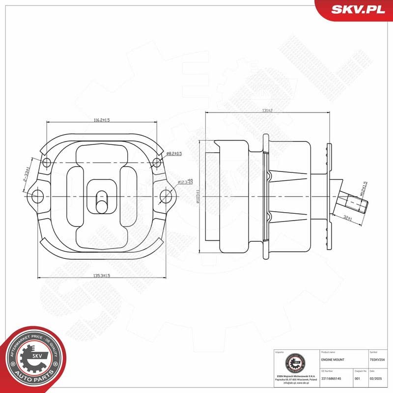 Suport motor ESEN SKV 75SKV254