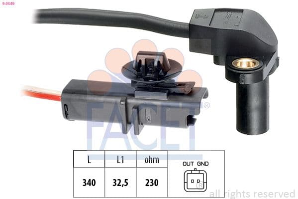 Senzor impulsuri, arbore cotit FACET Made in Italy - OE Equivalent 9.0549