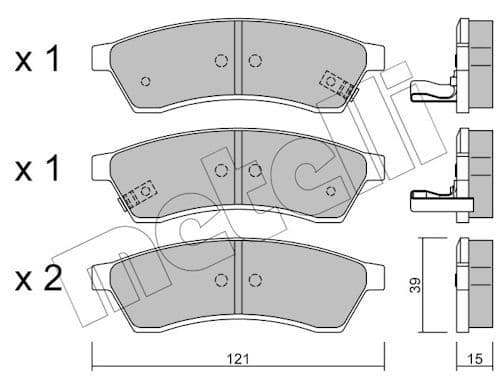 set placute frana,frana disc METELLI 22-0510-1