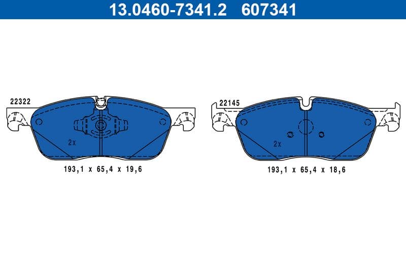 set placute frana,frana disc ATE 13.0460-7341.2