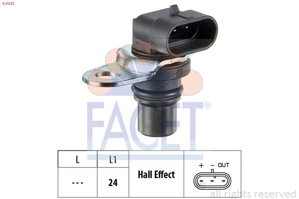 senzor,pozitie ax cu came FACET Made in Italy - OE Equivalent 9.0343