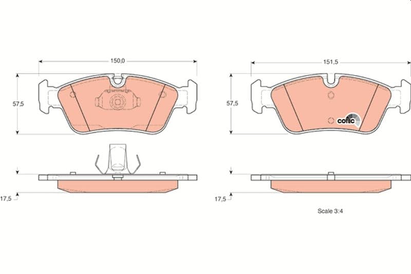 set placute frana,frana disc TRW COTEC GDB1348