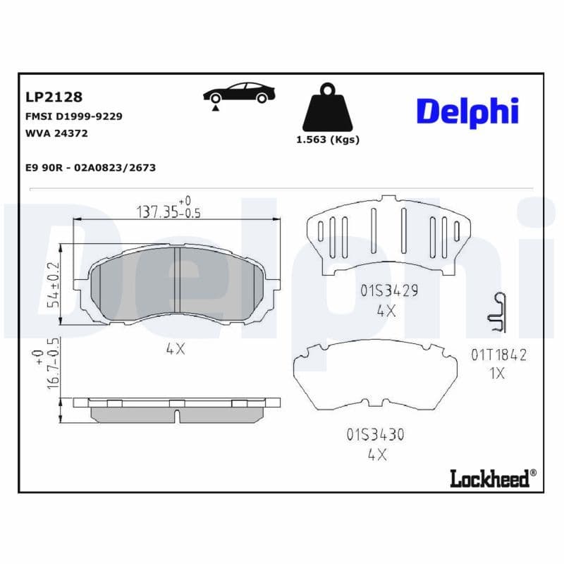 set placute frana,frana disc DELPHI LP2128