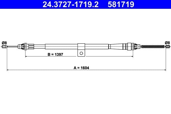 Cablu, frana de parcare ATE 24.3727-1719.2