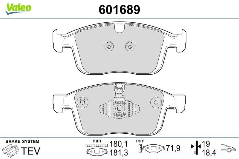 set placute frana,frana disc VALEO 601689