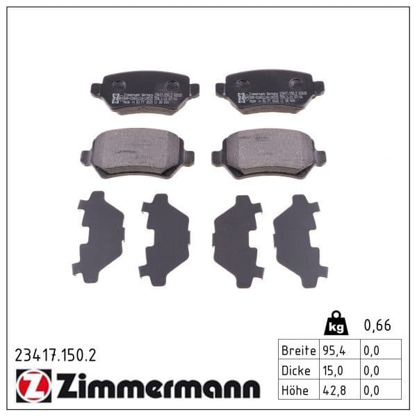 set placute frana,frana disc ZIMMERMANN 23417.150.2