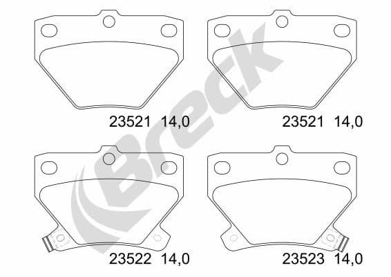 set placute frana,frana disc BRECK 23521 00 704 10