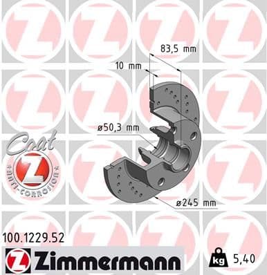 Disc frana ZIMMERMANN SPORT Z 100.1229.52