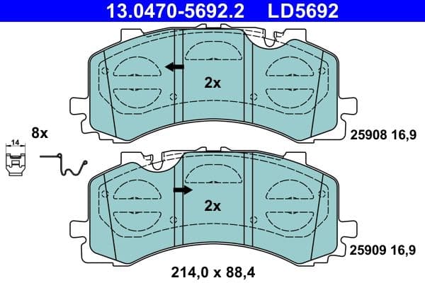 set placute frana,frana disc ATE Ceramic 13.0470-5692.2