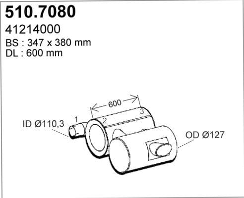 Amortizor zgomot mijloc/spate ASSO 510.7080