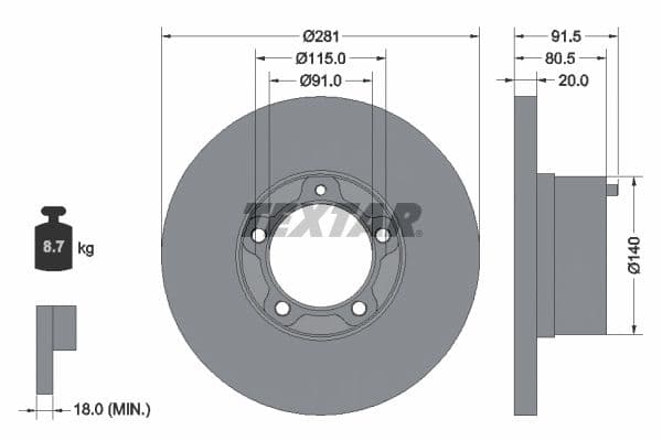 Disc frana TEXTAR 92031500