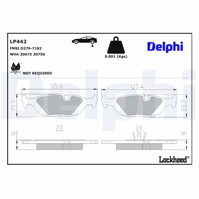 set placute frana,frana disc DELPHI LP442
