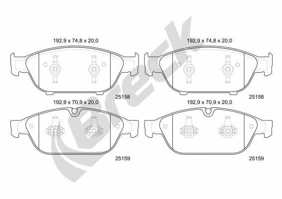 set placute frana,frana disc BRECK 25158 00 551 00