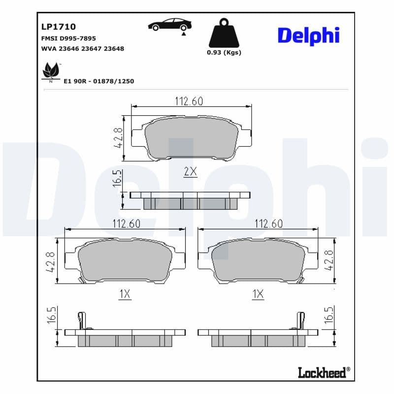 set placute frana,frana disc DELPHI LP1710
