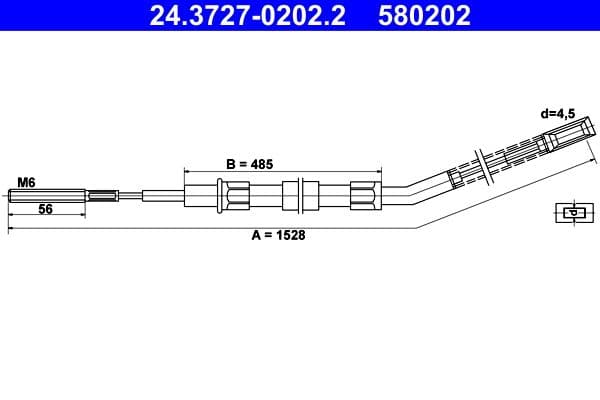 Cablu, frana de parcare ATE 24.3727-0202.2