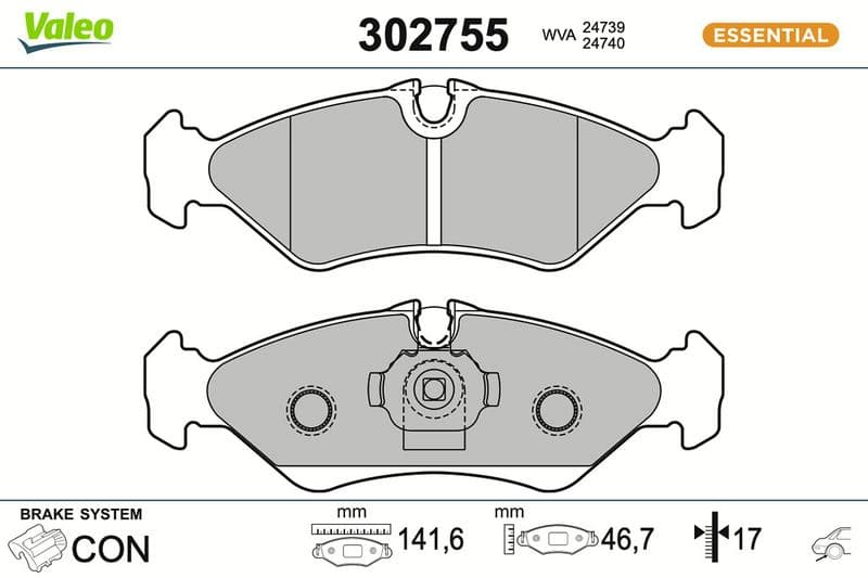 set placute frana,frana disc VALEO 302755