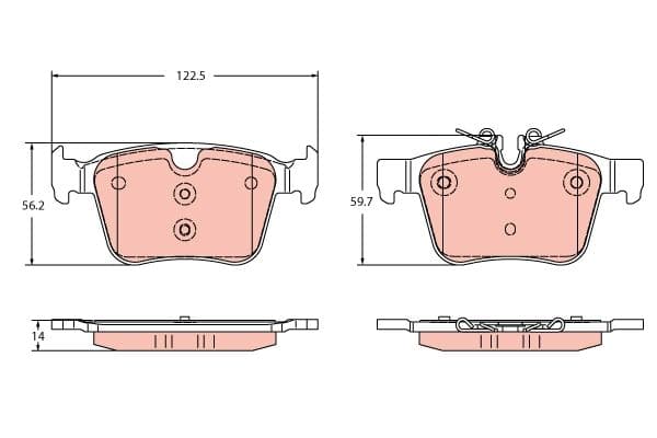set placute frana,frana disc TRW GDB2351