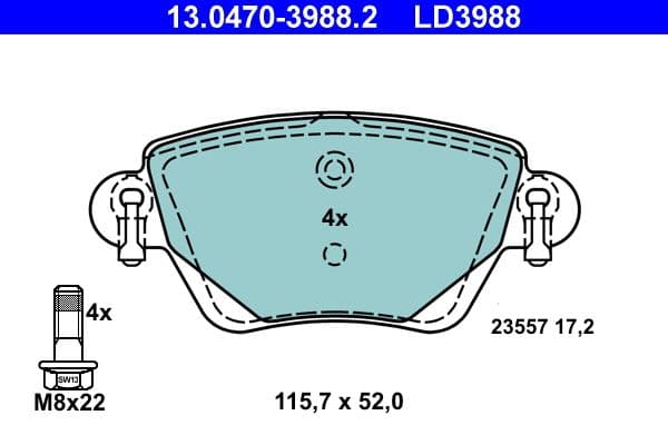 set placute frana,frana disc ATE Ceramic 13.0470-3988.2