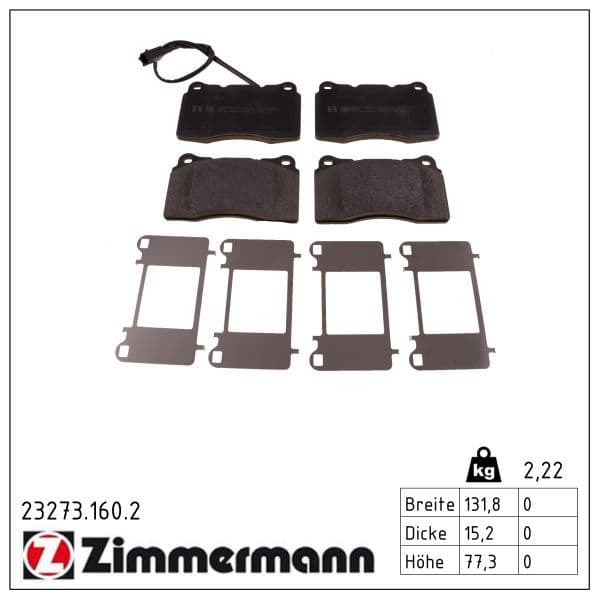 set placute frana,frana disc ZIMMERMANN 23273.160.2