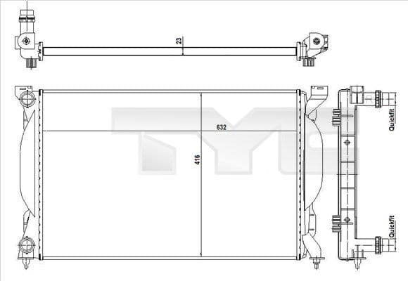 Radiator, racire motor TYC 702-0012-R