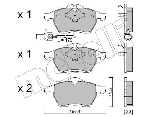 set placute frana,frana disc METELLI 22-0279-1