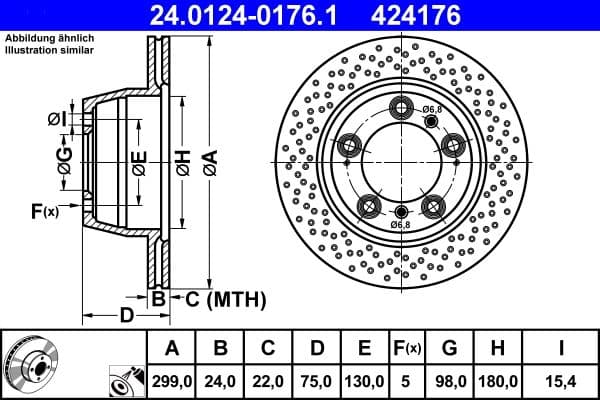 Disc frana ATE 24.0124-0176.1