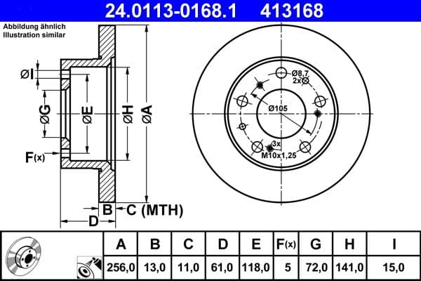 Disc frana ATE 24.0113-0168.1