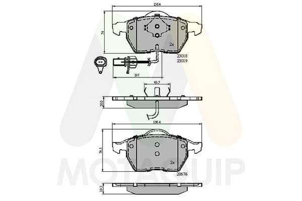 set placute frana,frana disc MOTAQUIP LVXL296
