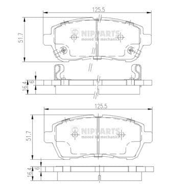 set placute frana,frana disc NIPPARTS N3606022
