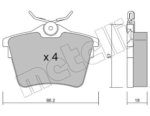 set placute frana,frana disc METELLI 22-0602-0