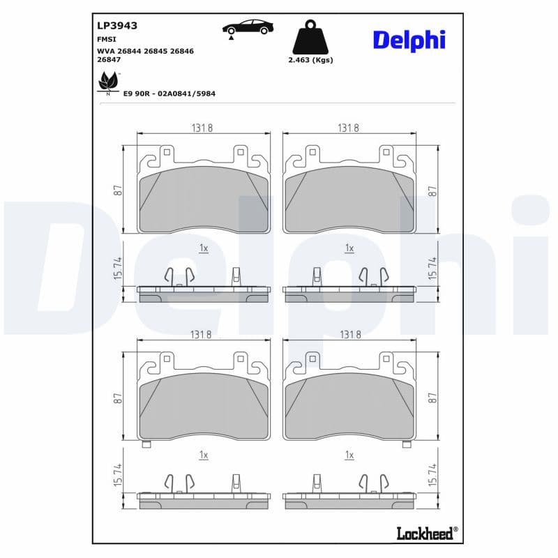 set placute frana,frana disc DELPHI LP3943