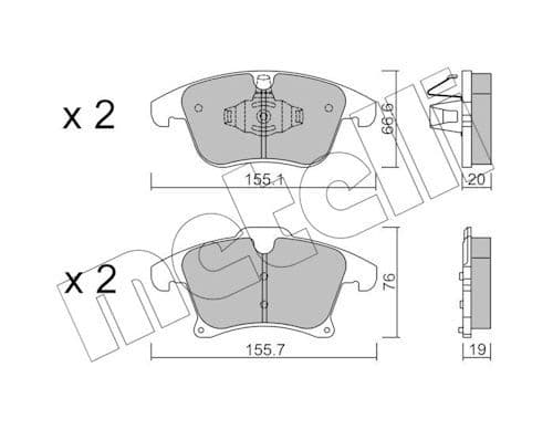set placute frana,frana disc METELLI 22-1039-1
