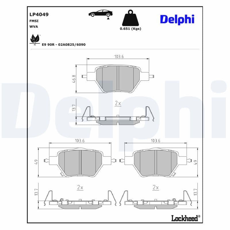 set placute frana,frana disc DELPHI LP4049