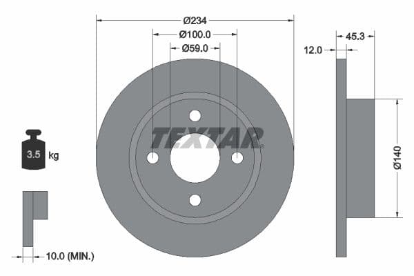 Disc frana TEXTAR 92063300