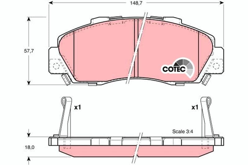 set placute frana,frana disc TRW COTEC GDB3177