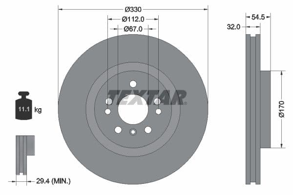 Disc frana TEXTAR PRO+ 92260405