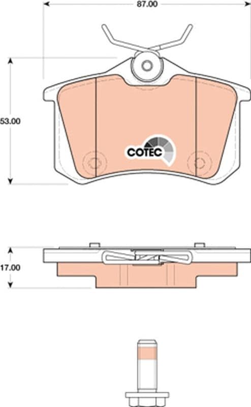 set placute frana,frana disc TRW COTEC GDB1813