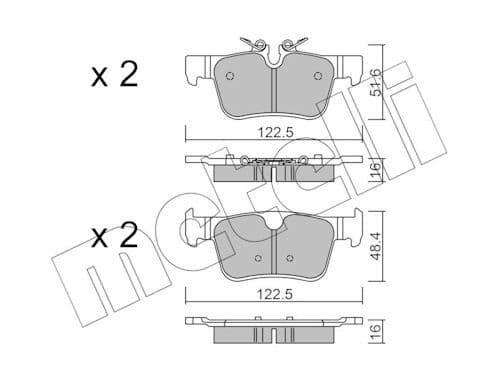 set placute frana,frana disc METELLI 22-1121-0