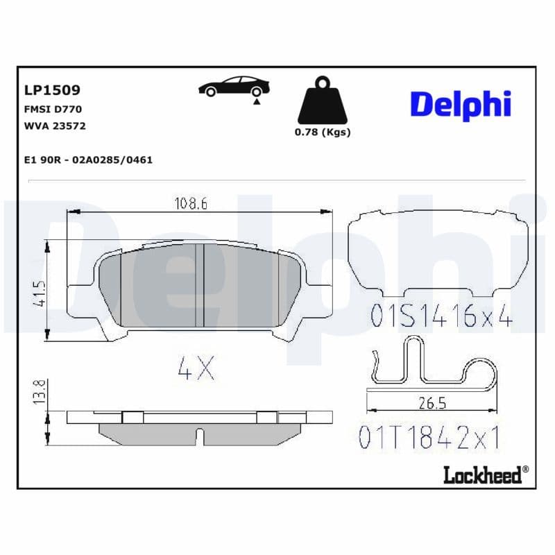 set placute frana,frana disc DELPHI LP1509
