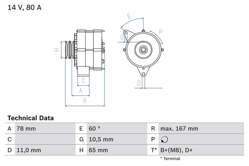Generator / Alternator BOSCH 0 986 034 120