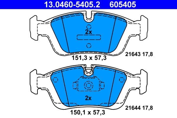set placute frana,frana disc ATE 13.0460-5405.2