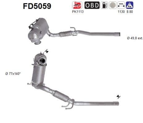 Filtru funingine/particule, sist.de esapament AS-PL FD5059