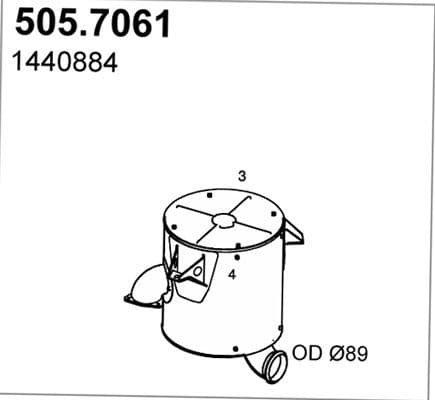 Amortizor zgomot mijloc/spate ASSO 505.7061