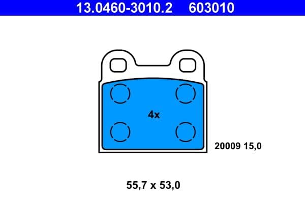 set placute frana,frana disc ATE 13.0460-3010.2