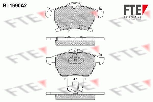 set placute frana,frana disc FTE 9010301