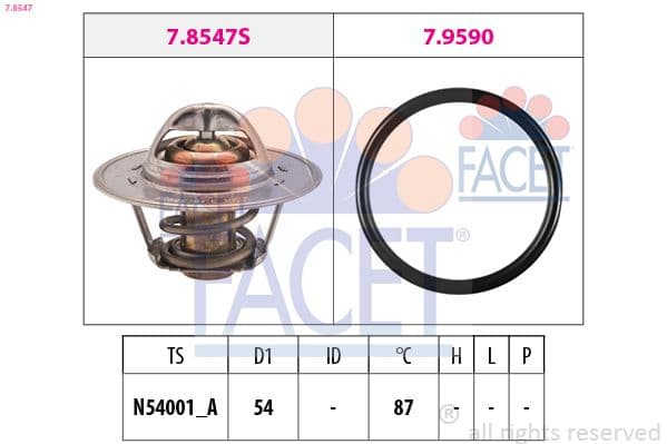 termostat,lichid racire FACET Made in Italy - OE Equivalent 7.8547
