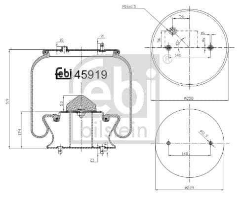 Burduf, suspensie pneumatica FEBI BILSTEIN 45919