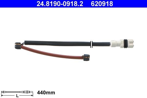 senzor de avertizare,uzura placute de frana ATE 24.8190-0918.2