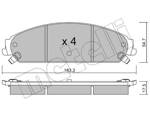set placute frana,frana disc METELLI 22-0717-0
