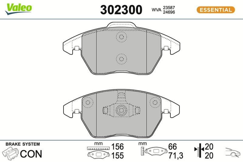 set placute frana,frana disc VALEO 302300